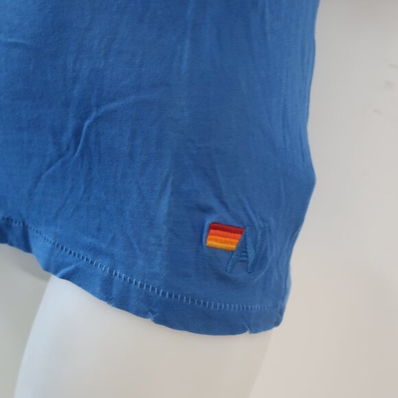 Womens Aviator Nation Blue Organic Cotton Love Graphic T-Shirt Top S - Picture 4 of 9